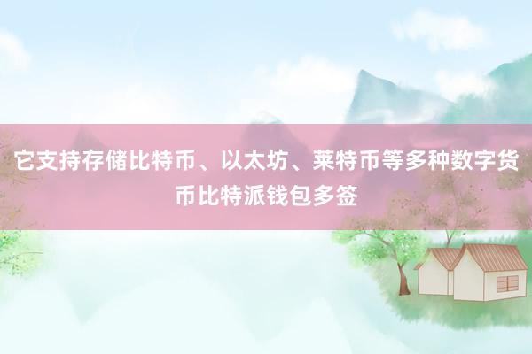 它支持存储比特币、以太坊、莱特币等多种数字货币比特派钱包多签