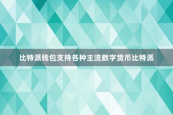 比特派钱包支持各种主流数字货币比特派