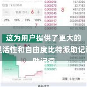 这为用户提供了更大的灵活性和自由度比特派助记词